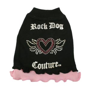 Rock Dog Couture heart with flame tee