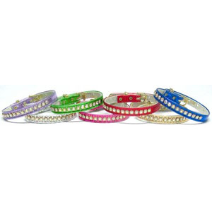 metallic dog collars with crystals for small dogs