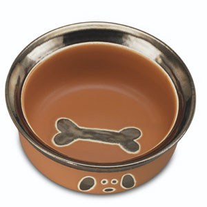 ceramic dog bowl - Metallic Mutts Caramel