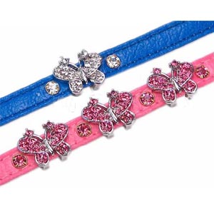 crystal butterfly dog collar