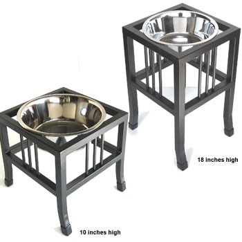 Baron. Wrought Iron Metal Elevated Dog Bowl Stand. S - L , XL Dog