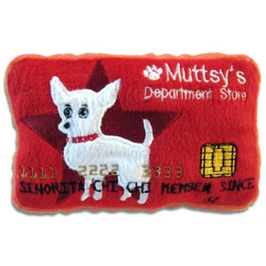 Muttsy credit card toy for dogs