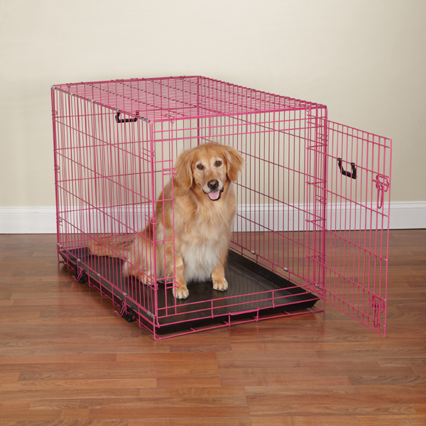 pink dog cage large