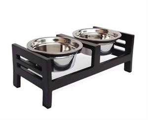 Adjustable 5-20 Elevated Dog Bowl Stand Double Feeder - ActiveDogs