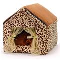 Plush Leopard Print Dog House