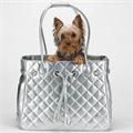 Quilted Silver Dog Carrier